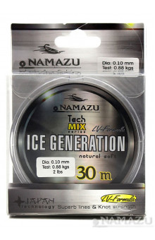 Леска Namazu Ice Generation, 30 м, 0,08 мм, до 0,44 кг, прозрачная NIG30-0,08