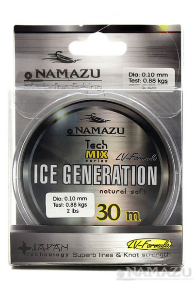 Леска Namazu Ice Generation, 30 м, 0,08 мм, до 0,44 кг, прозрачная NIG30-0,08