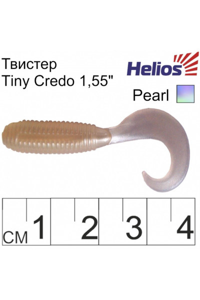 Твистер Helios Тiny Credo 1,55/4 см, цвет Pearl 12 шт HS-8-013