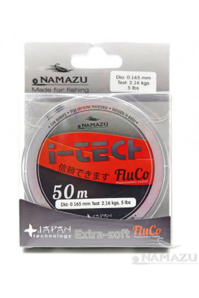 Леска Namazu I-Tech Fluco, 50 м, 0,203 мм, до 3,20 кг, прозрачная NIT50-0,203