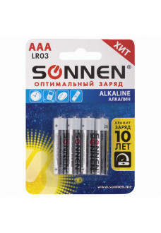 Батарейки алкалиновые Sonnen Alkaline LR03 (AAA) 4 шт 451088