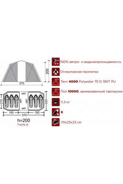 Палатка Indiana Twin 6