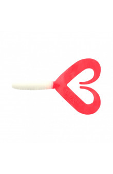 Твистер Yaman PRO Loop-Two, р.4 inch, цвет  #05 - White with red tail (уп.5 шт) YP-LT4-05