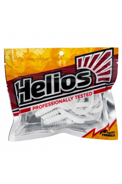 Твистер Helios Credo Four Tail 2,35/6,0 см, цвет White & Sparkles 10 шт HS-20-002