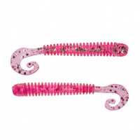 Твистер Helios Credo Long Body 2,95"/7,5 см, цвет Silver Sparkles & Pink 12 шт HS-9-035