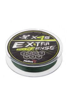 Шнур плетеный Helios Extrasense X4S PE 1.5/22LB 0,22мм 92м Green HS-ES-X4S-1.5/22LB