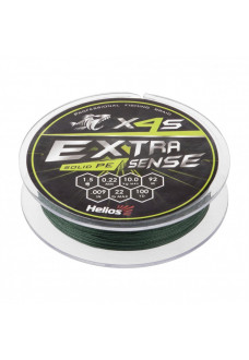 Шнур плетеный Helios Extrasense X4S PE 1.5/22LB 0,22мм 92м Green HS-ES-X4S-1.5/22LB