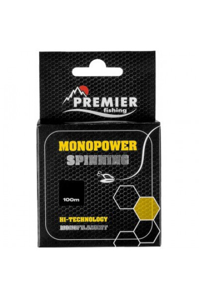 Леска Premier Fishing Monopower Spinning 0,16мм 100м F.Yellow Nylon PR-MS-Y-016-100