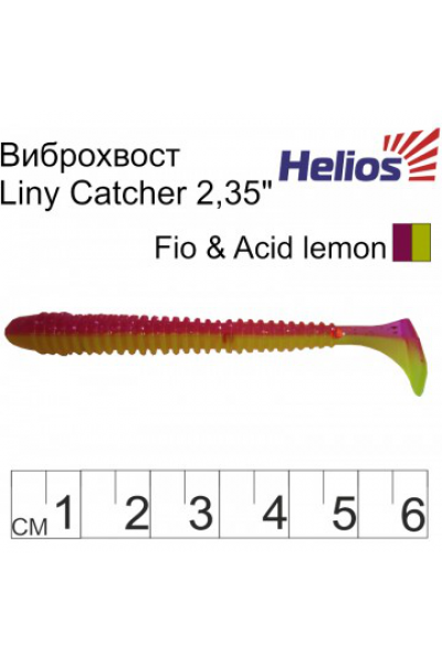 Виброхвост Helios Liny Catcher 2,35/6 см, цвет Fio & Acid lemon 12 шт HS-5-027