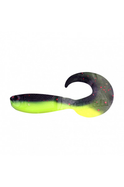 Твистер Yaman PRO Mermaid Tail, р.3 inch, цв. 32 - Black Red Flake/Chartreuse, 10 шт  YP-MT3-32