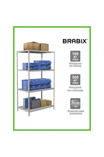 Стеллаж металлический Brabix MS KD-185/60-4 (S240BR146402)