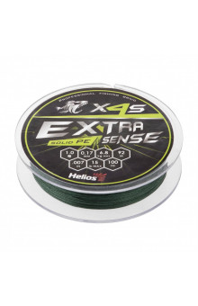 Шнур плетеный Helios Extrasense X4S PE 1/15LB 0,17мм 92м Green HS-ES-X4S-1/15LB