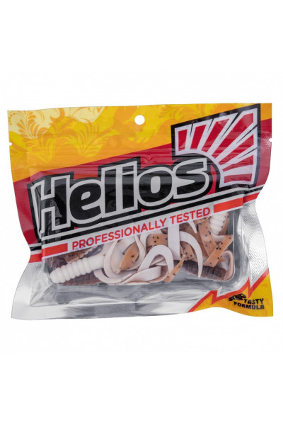 Твистер Helios Credo Four Tail 2,35/6,0 см, цвет Rusty & White 10 шт HS-20-005