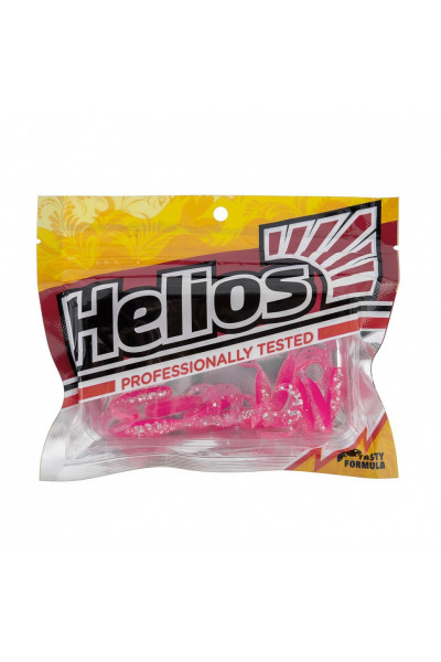 Твистер Helios Тiny Credo 1,55/4 см, цвет Silver Sparkles & Pink 12 шт HS-8-035