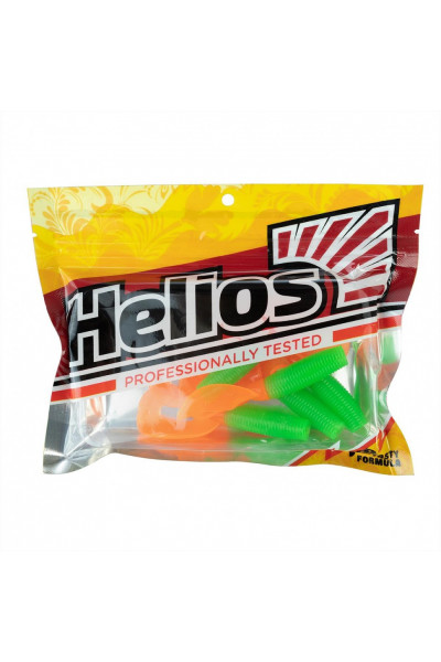 Твистер Helios Credo Double Tail 3,54/9 см, цвет Lime & Orange 5 шт HS-28-020