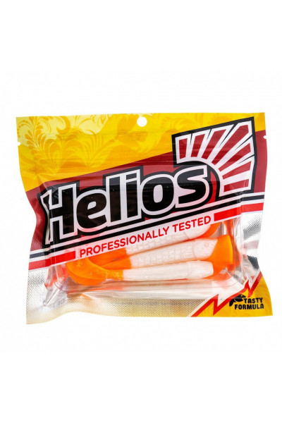 Твистер Helios Long Hybrid 3,55/9,0 см, цвет Pearl & Orange 7 шт HS-15-019