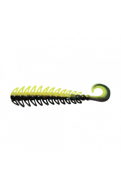 Твистер Yaman PRO Ruff, р.4 inch, цвет #32 - Black Red Flake/Chartreuse (уп. 5 шт.) YP-R4-32