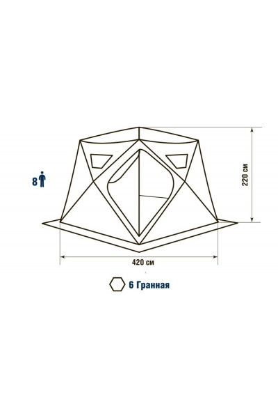 Зимняя палатка шестигранная Higashi Camo Yurta Pro трехслойная