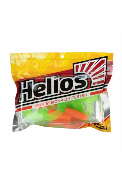 Твистер Helios Credo Double Tail 3,54/9 см, цвет Orange & Green 5 шт HS-28-025