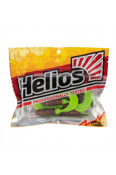 Твистер Helios Credo 2,35/6,0 см, цвет Rusty Gold & Lime 7 шт HS-10-017