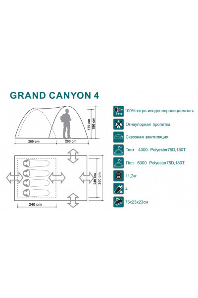 Палатка Canadian Camper Canyon 4 forest