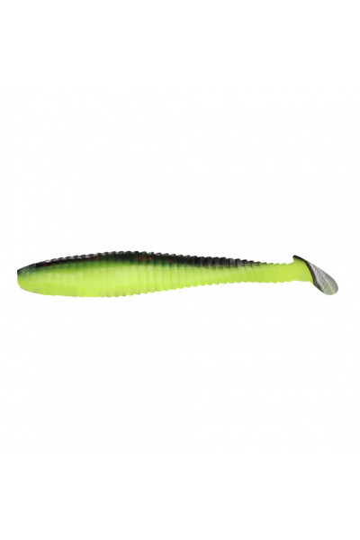 Виброхвост Yaman PRO Flatter Shad, р.2 inch, цв. 32 - Black Red Flake/Chartreuse, 6 шт  YP-FS2-32