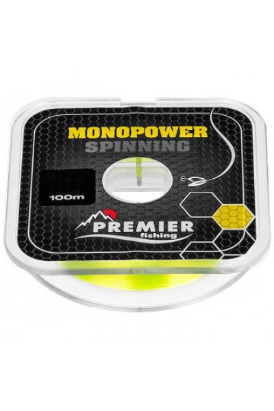 Леска Premier Fishing Monopower Spinning 0,18мм 100м F.Yellow Nylon PR-MS-Y-018-100