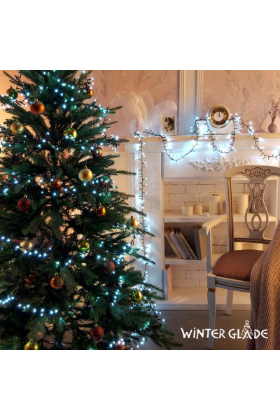 Светодиодная гирлянда (холодный бел. свет) Winter Glade CC370 для улицы и дома 740 см