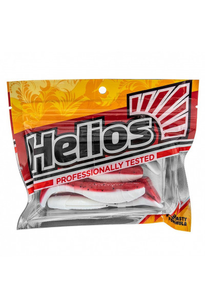 Виброхвост Helios Chubby 3,55/9 см, цвет Red & White 5 шт HS-4-003