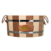 Ушат шайка для бани Банные Штучки Констраст с пластиковой вставкой, липа 10 л 31146