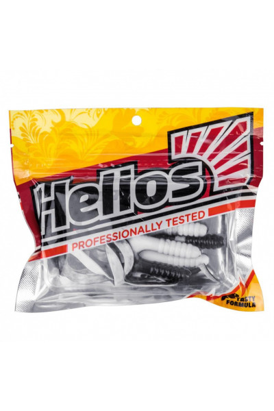 Твистер Helios Credo Four Tail 2,35/6,0 см, цвет Black & White 10 шт HS-20-023