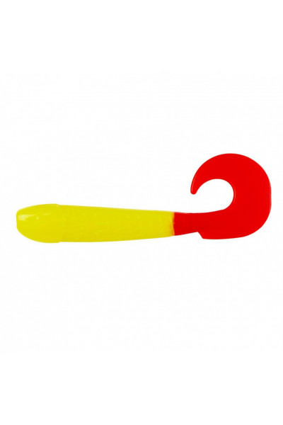 Твистер Helios Long Hybrid 3,55/9,0 см, цвет Acid lemon & Red 7 шт HS-15-029