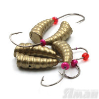 Мормышка литая Яман Личинка, 2,9 г, Kumho №82, цвет золото (5 шт.) Я-МРЛ55