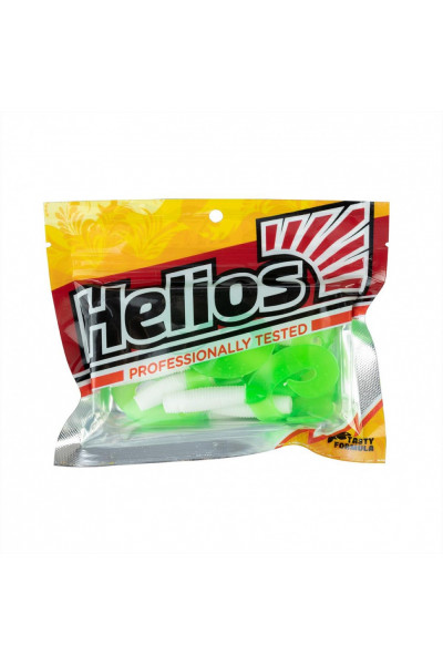 Твистер Helios Credo Double Tail 2,95/7,5 см, цвет White & Green 7 шт HS-12-016