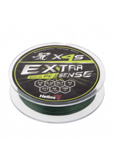 Шнур плетеный Helios Extrasense X4S PE 3/46LB 0,30мм 92м Green HS-ES-X4S-3/46LB