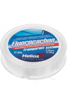 Леска флюорокарбон Helios Fluorocarbon 0,40мм 30м Transparent HS-FCT 40/30