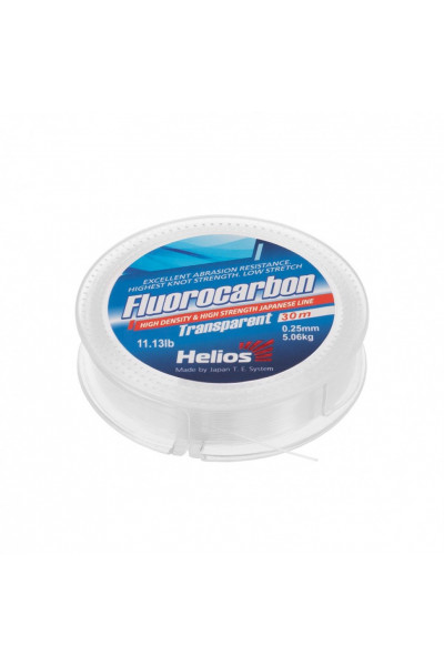 Леска флюорокарбон Helios Fluorocarbon 0,25мм 30м Transparent HS-FCT 25/30