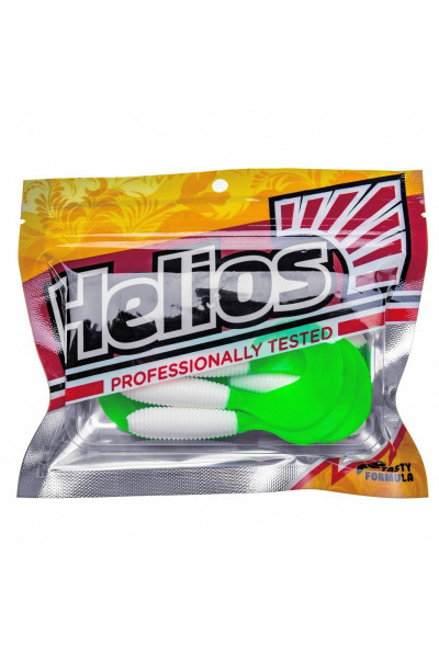 Твистер Helios Credo 3,35/8,5 см, цвет White & Green 7 шт HS-11-016