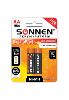 Батарейки аккумуляторные Sonnen HR06 (АА) Ni-Mh 2100 mAh 2 шт (454234)