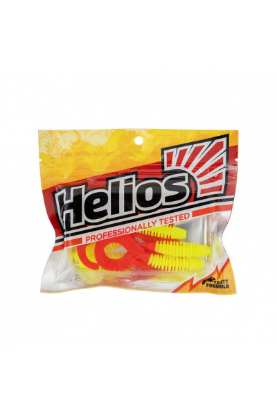 Твистер Helios Din 3,11/7,9 см, цвет Acid lemon & Red 6 шт HS-33-029