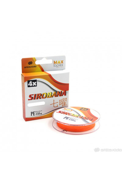 Шнур плетеный Shii Saido Sirobana 4X, 150 м, 0,104 мм, до 3,62 кг, orange SBLS150-4X-10OR