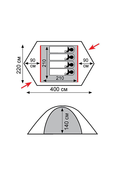 Палатка Tramp Rock 4 (V2)