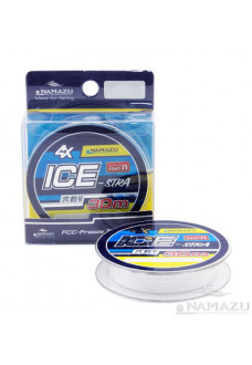 Шнур плетеный Namazu Ice-Stra 4Х, 30 м, 0,14 мм, до 9,1 кг, белый NIS30-0,14