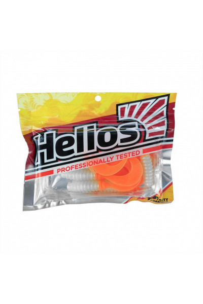 Твистер Helios Credo 2,35/6,0 см, цвет Pearl & Orange 7 шт HS-10-019