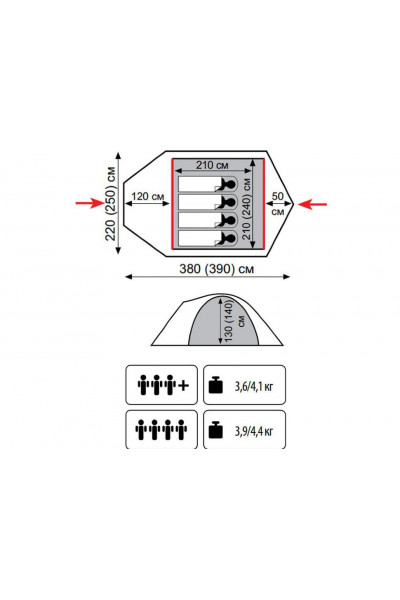 Палатка Tramp Lite Camp 4
