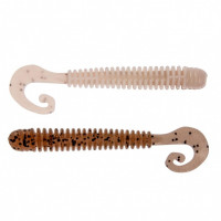 Твистер Helios Credo Long Body 2,95"/7,5 см, цвет Rusty & White 12 шт HS-9-005