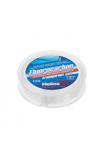 Леска флюорокарбон Helios Fluorocarbon 0,18мм 50м Transparent HS-FCT 18/50