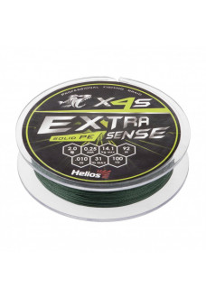 Шнур плетеный Helios Extrasense X4S PE 2/31LB 0,25мм 92м Green HS-ES-X4S-2/31LB