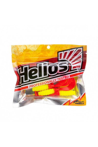 Твистер Helios Credo 2,35/6,0 см, цвет Acid lemon & Red 7 шт HS-10-029