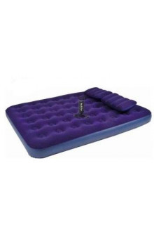 Надувная кровать Relax Flocked air bed QUEEN  насос+2подушки 21470